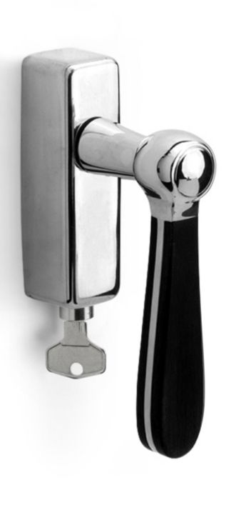 LZ100-DKLOCK-O - locking tilt and turn window handle polished stainless steel/black