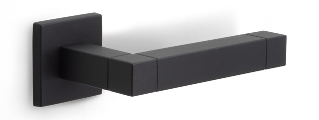 JB100-G - sprung door handle on rose  satin stainless steel