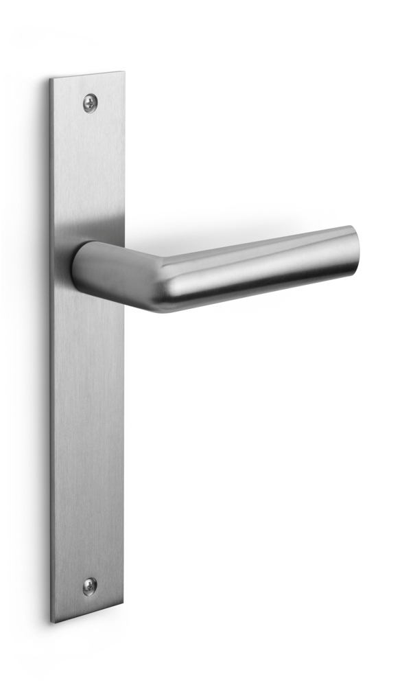 PBI101P236SFC - unsprung lever handle on blank plate satin stainless steel