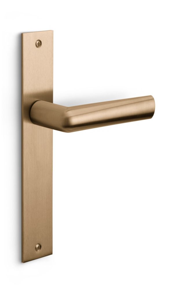 PBI102P236SFC - unsprung lever handle on blank plate PVD light bronze