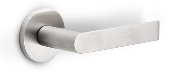 PBA100-G - solid sprung door handle on rose bronze