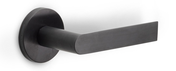 PBA100-G - solid sprung door handle on rose bronze