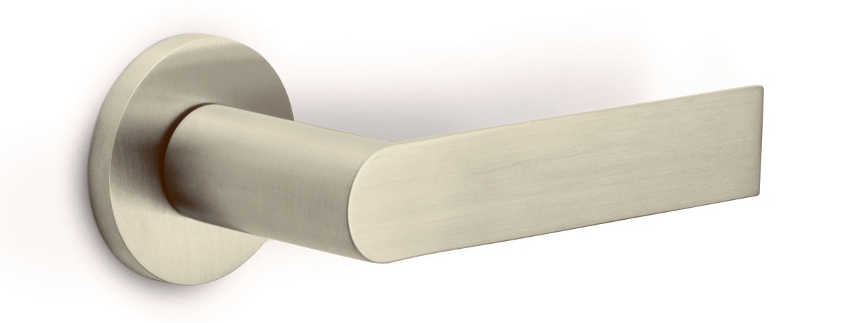 PBA101-G - solid sprung door handle on rose PVD light bronze