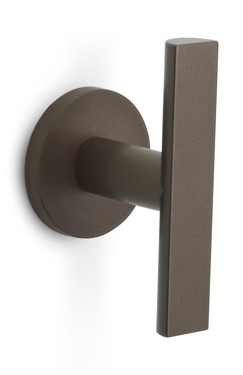 PBA103-G - solid sprung door handle on rose PVD champagne