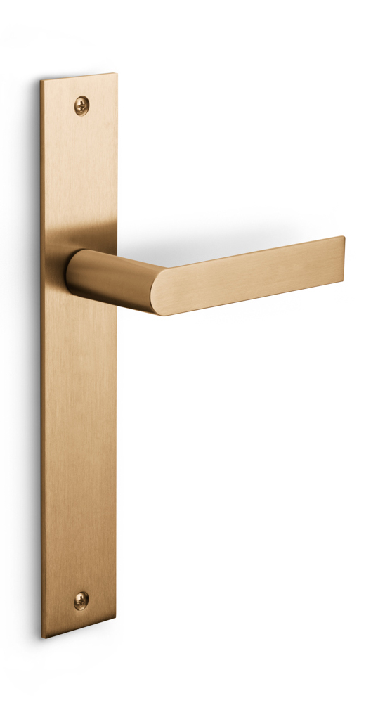 PBA100P236SFC - unsprung lever handle on blank plate PVD light bronze