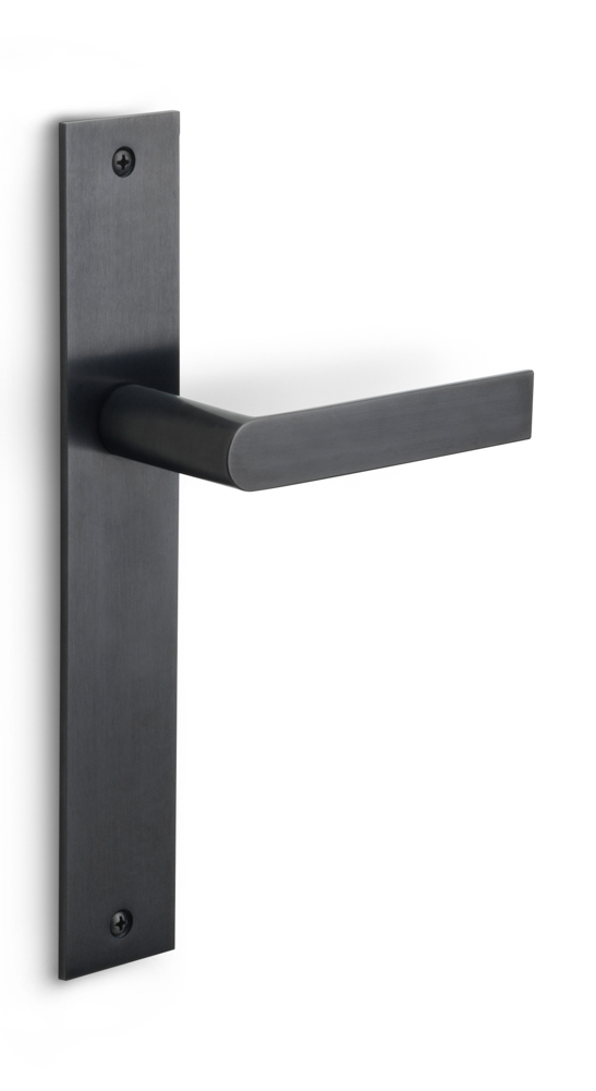 PBA100P236SFC - unsprung lever handle on blank plate PVD satin black