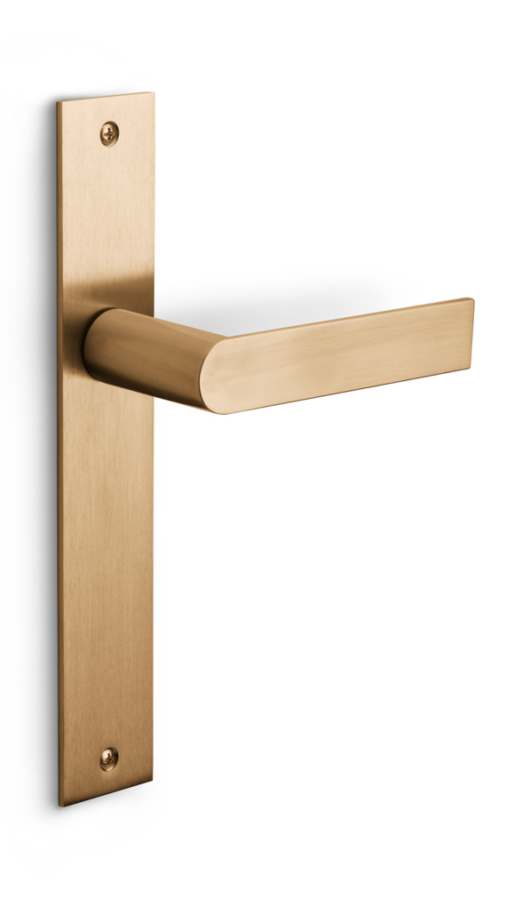 PBA101P236SFC - unsprung lever handle on blank plate PVD light bronze