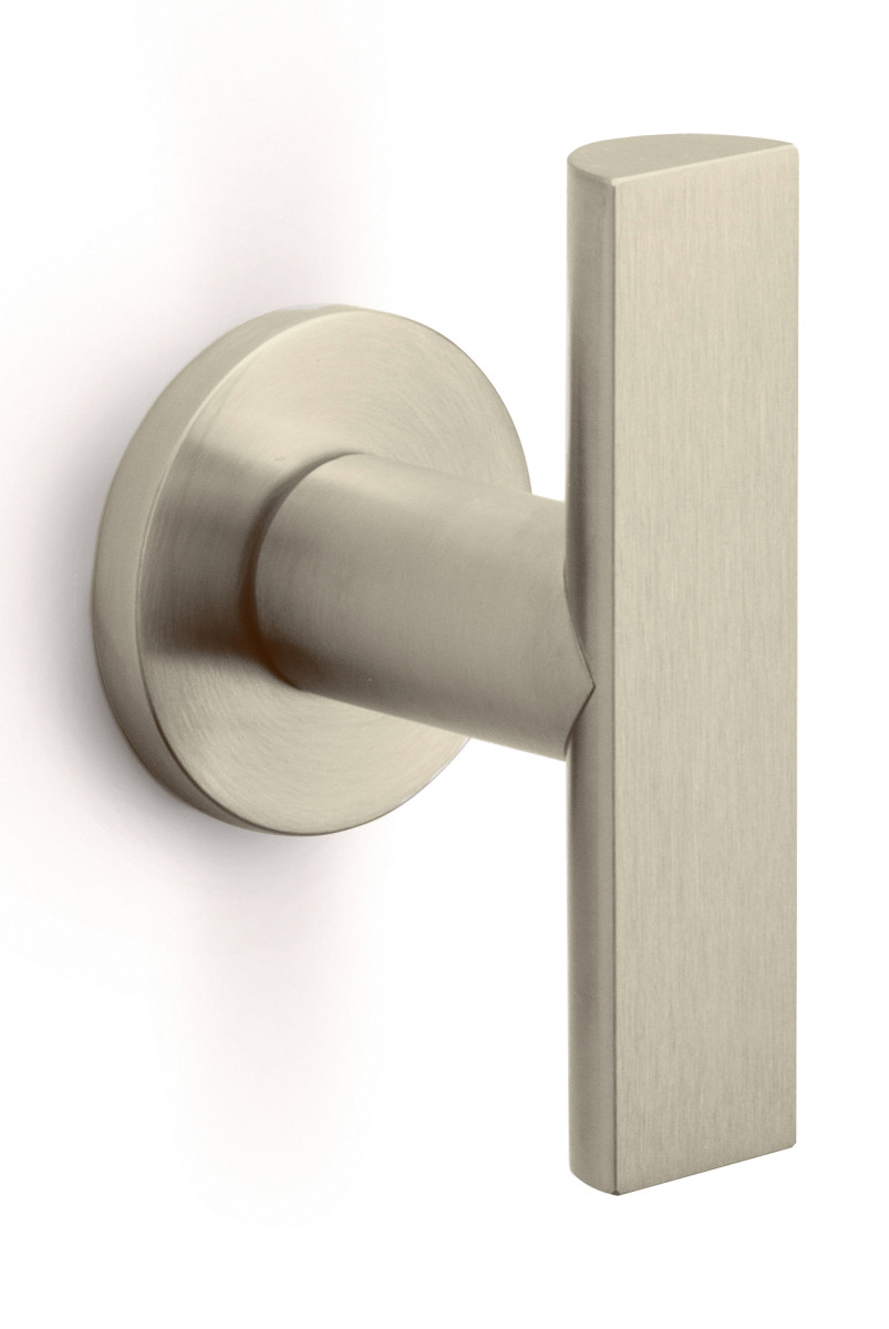 PBA200V - solid front door knob fixed on rose