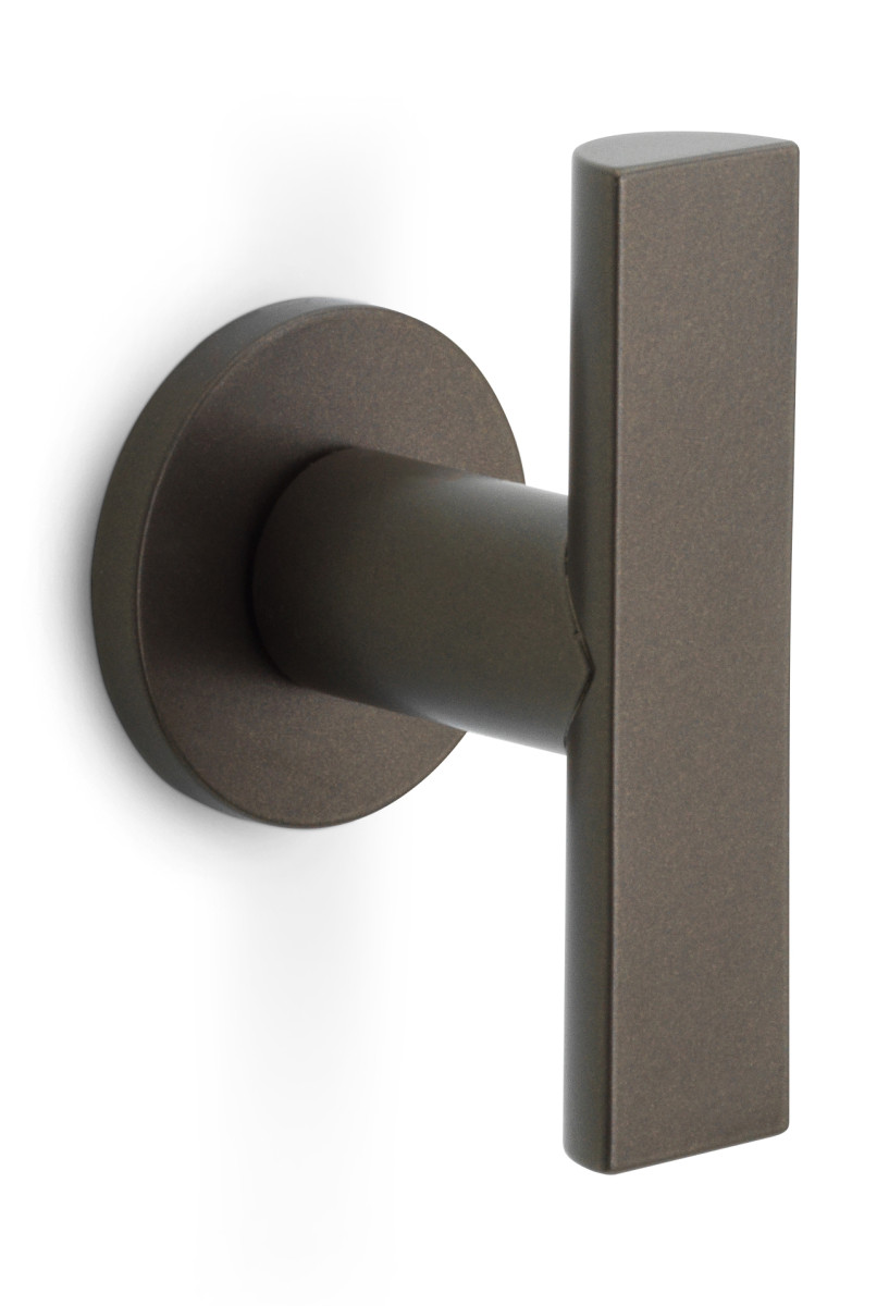 PBA102V53 - solid cabinet knob fixed on rose