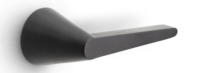 OH100-G - solid sprung door handle on rose bronze