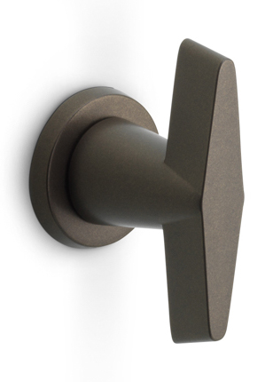 OH200V - solid front door knob fixed on rose