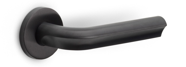 DR103-G - sprung lever handle on rose PVD satin black