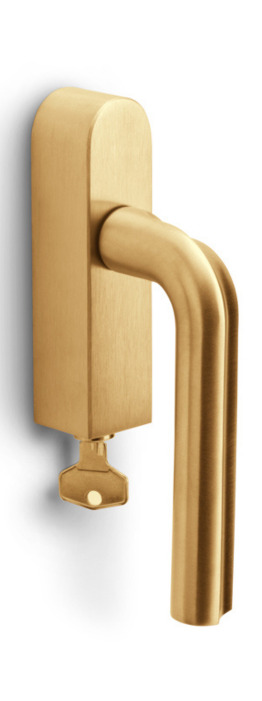 DR100-DKLOCK-O - L ECLIPSE DR100-DKLOCK-O locking tilt and turn window handle PVD satin gold left-turning