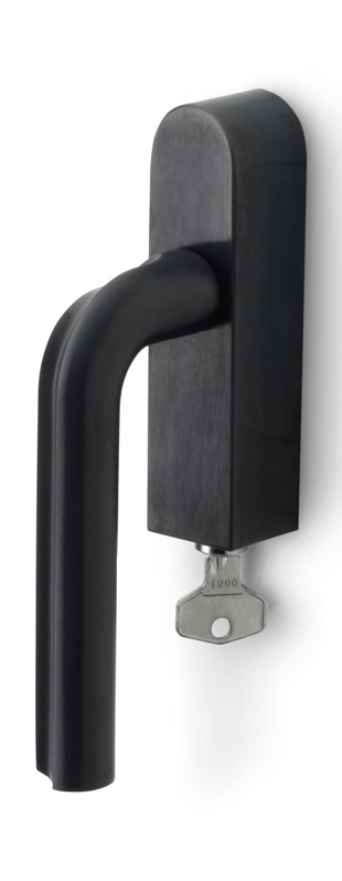 DR100-DKLOCK-O - R ECLIPSE DR100-DKLOCK-O locking tilt and turn window handle PVD satin black right-turning