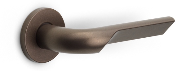 GL100-G - solid sprung door handle on rose bronze