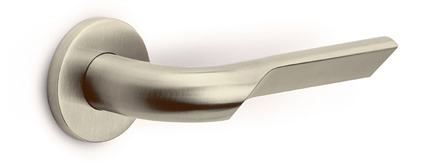 GL100-G - solid sprung door handle on rose bronze