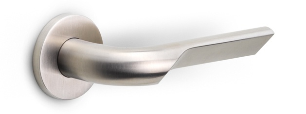GL100-G - solid sprung door handle on rose bronze