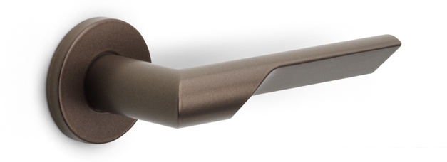 GL101-G - solid sprung door handle on rose bronze