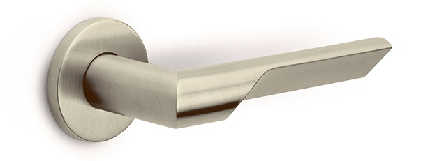 GL101-G - solid sprung door handle on rose bronze