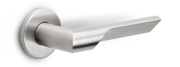 GL101-G - solid sprung door handle on rose bronze