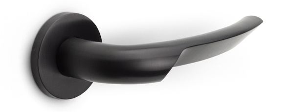 GL102-G - solid sprung door handle on rose PVD light bronze