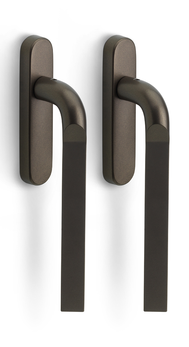 GL230PAY - set of lift-up sliding door handles with profile cylinder hole Y69 bronze