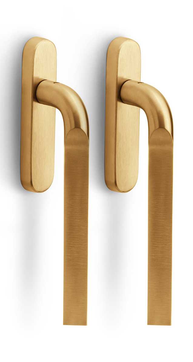 GL230PAY - set of lift-up sliding door handles with profile cylinder hole Y69 PVD satin gold