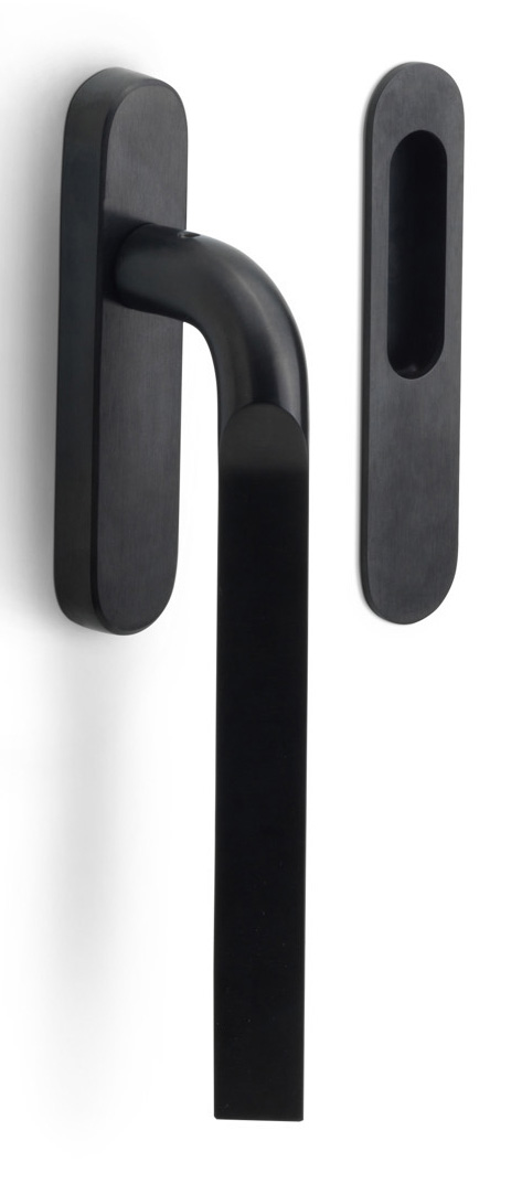 GL230Y - lift-up sliding door handle profile cylinder hole Y69 PVD satin black