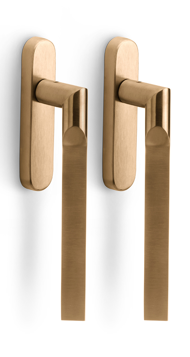GL231PAY - set of lift-up sliding door handles with profile cylinder hole Y69 PVD light bronze