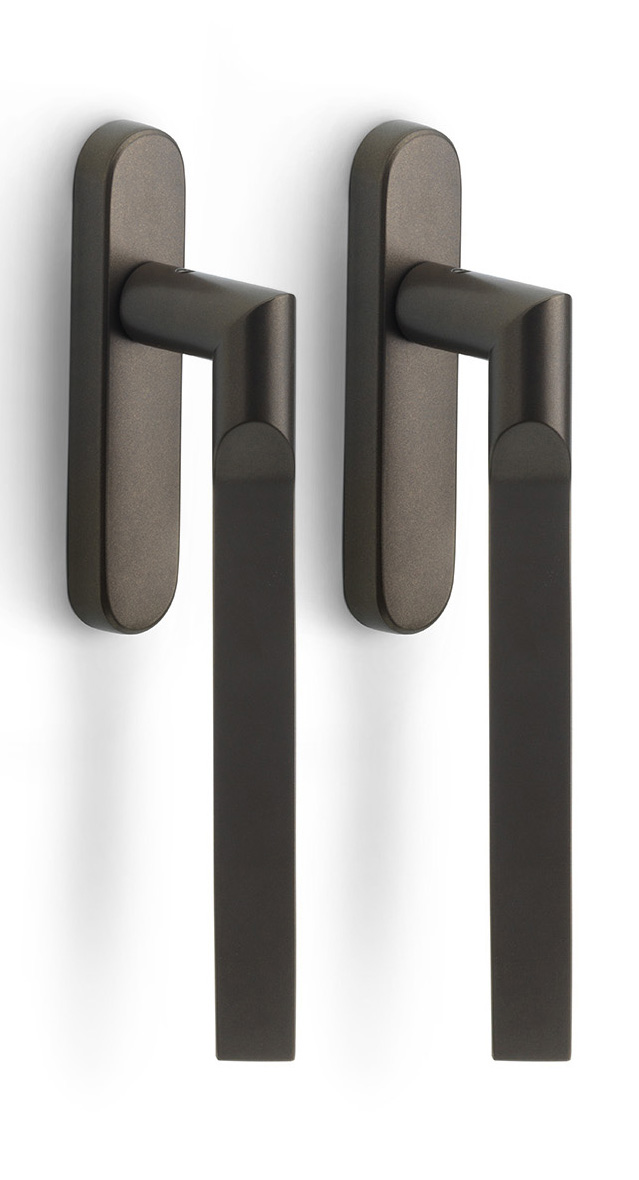 GL231PAY - set of lift-up sliding door handles with profile cylinder hole Y69 bronze