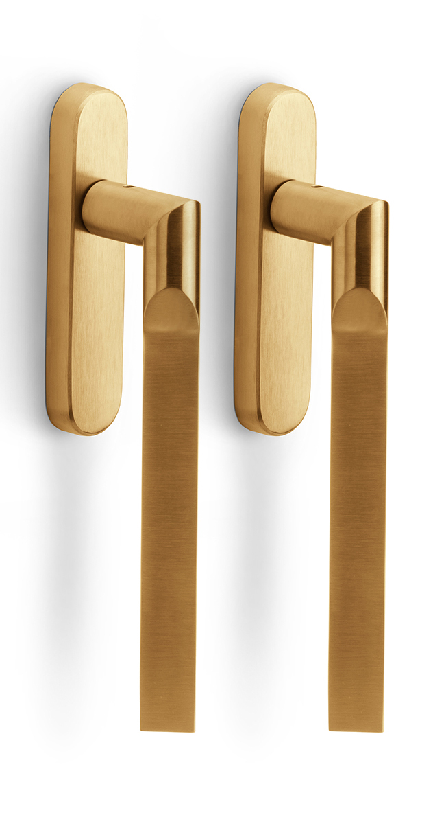 GL231PAY - set of lift-up sliding door handles with profile cylinder hole Y69 PVD satin gold