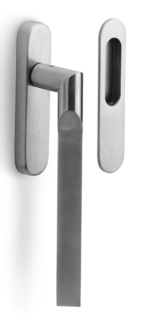 GL231Y - lift-up sliding door handle profile cylinder hole Y69 satin stainless steel
