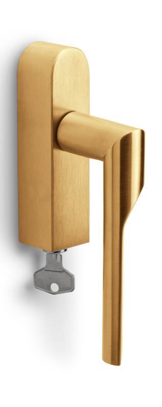 GL101-DKLOCK-O - L RIVIO GL101-DKLOCK-O locking tilt and turn window handle PVD satin gold left-turning