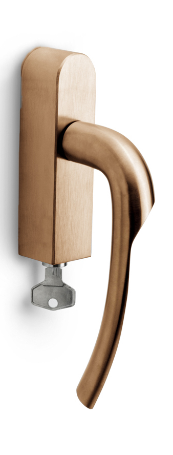 GL102-DKLOCK-O - L RIVIO GL102-DKLOCK-O locking tilt and turn window handle PVD light bronze left-turning