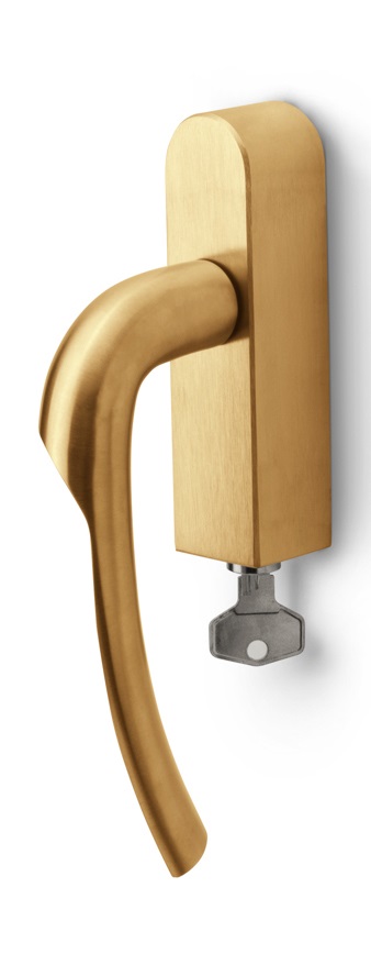 GL102-DKLOCK-O - R RIVIO GL102-DKLOCK-O locking tilt and turn window handle PVD satin gold right-turning