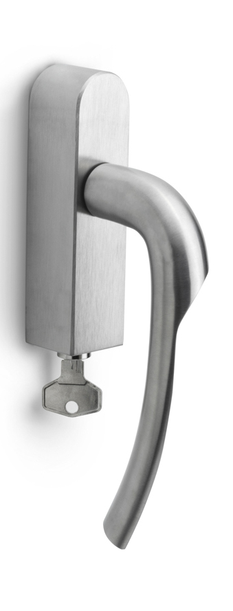 GL102-DKLOCK-O - L RIVIO GL102-DKLOCK-O locking tilt and turn window handle satin stainless steel left-turning