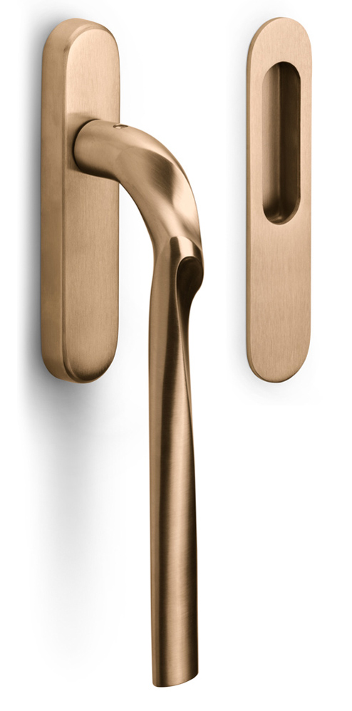 ZH230 - lift-up sliding door handle blank PVD light bronze