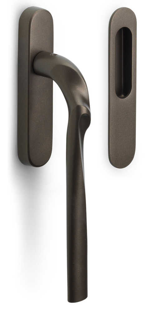 ZH230Y - lift-up sliding door handle profile cylinder hole Y69 bronze