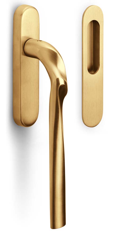 ZH230 - lift-up sliding door handle blank PVD satin gold