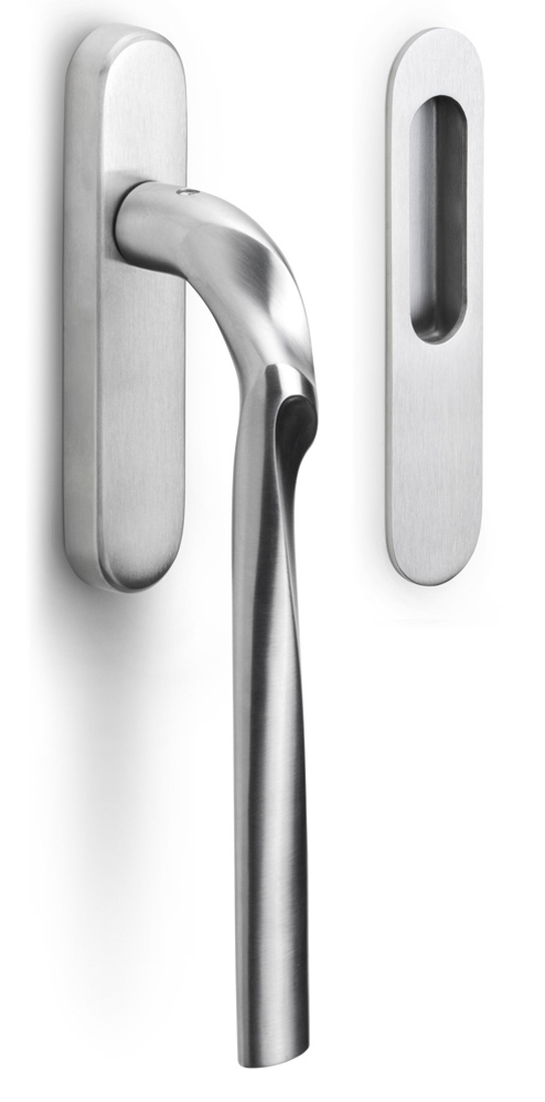 ZH230Y - lift-up sliding door handle profile cylinder hole Y69 satin stainless steel