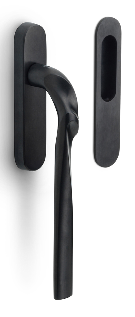 ZH230Y - lift-up sliding door handle profile cylinder hole Y69 PVD satin black
