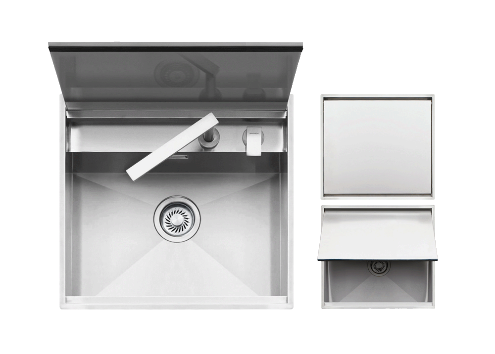 57x51 cm Lab Cover built-in and flush sink